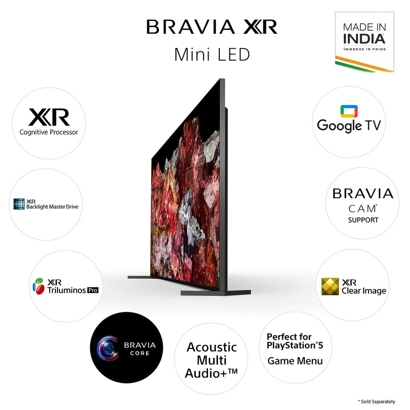 Sony Bravia 215 cm (85 inches) XR Series 4K Ultra HD Smart Mini LED Google TV XR-85X95L (Black)