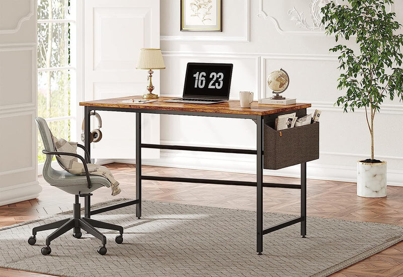 CubiCubi Multi-Purpose Computer Desk, Laptop Table, Home Office Writing Study Desk, Ideal for Work from Home, Office Desk, DIY Table, Easy to Assemble (Brown)