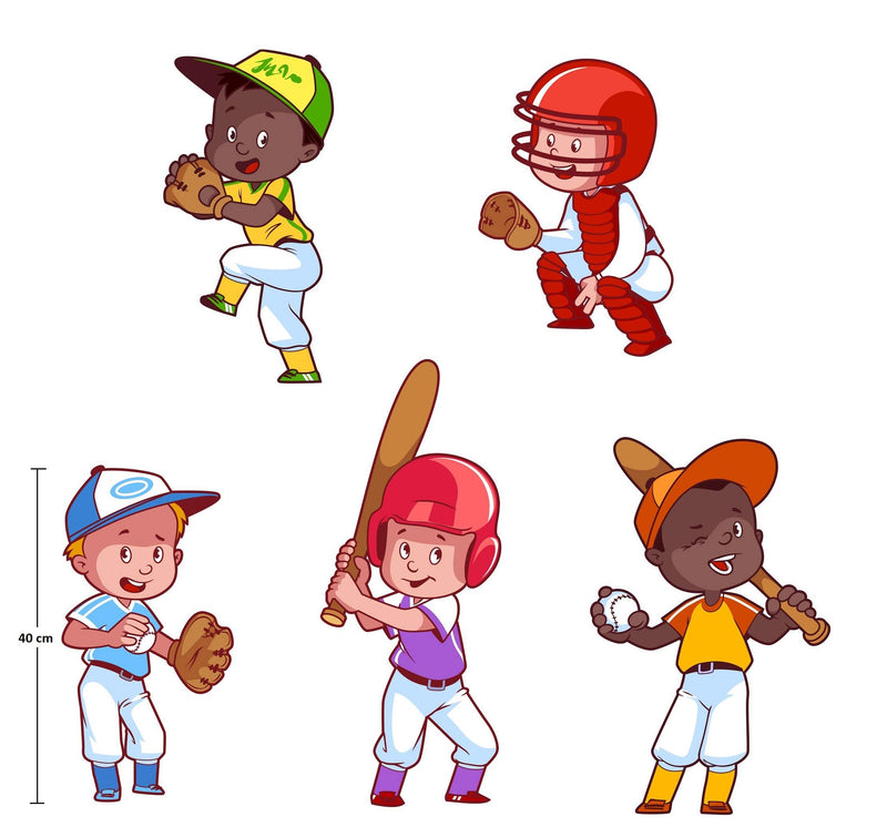 Asmi Collections Wall Stickers Kids Playing Cricket