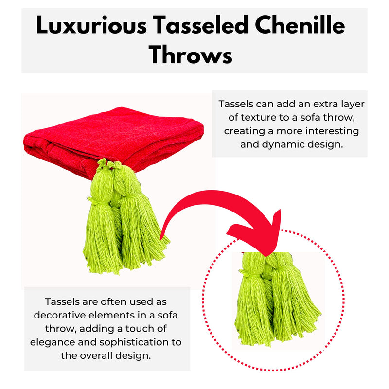 Fashion Throw Blanket Soft Chenille Sofa Throws for 3 Seater