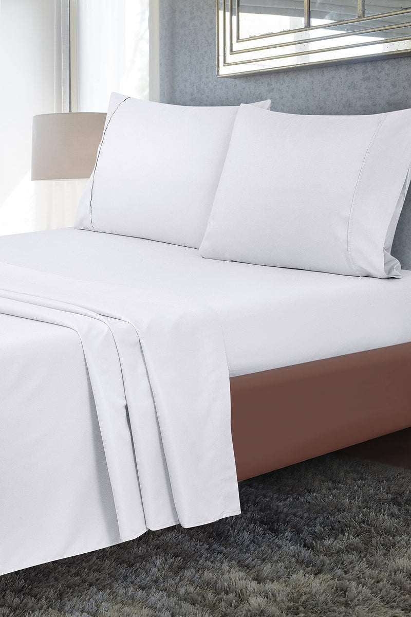 Royale Linens 2 Pack Flat Sheet Set - Top Sheet - Ultra Soft & Breathable - Brushed 1800 Microfiber - Wrinkle & Stain Resistant - Hotel Quality - King Flat Sheet Sold Separately (King, White)