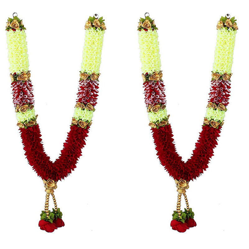 Daedal crafters- A Pair of Artificial Bridal Garlands Inspired by Natural Garlands (Marron) DC250