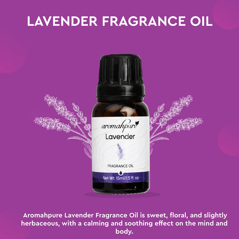 Aromahpure Fragrance Oil | 15 ml | Lavender Aroma Oil for Home Fragrance | Best for Aromatherapy | Helps in concentration & meditation | Used in Diffusers, Candles, Air Fresheners, Soaps.