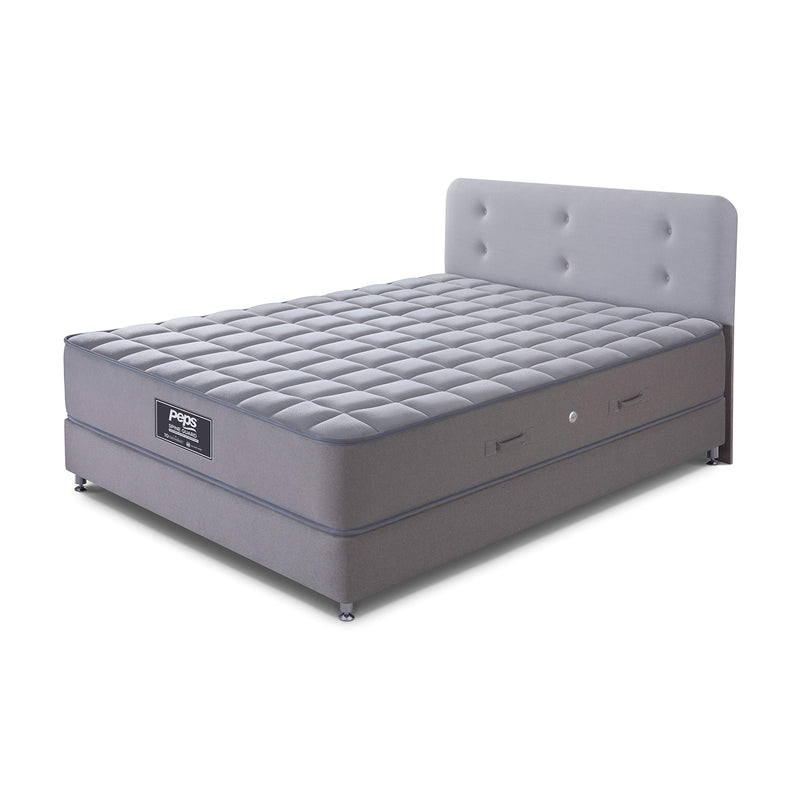 peps Spine Guard 6-inch Single Size Spring Mattress (Grey, 78x48x06) with Two Pillows Free