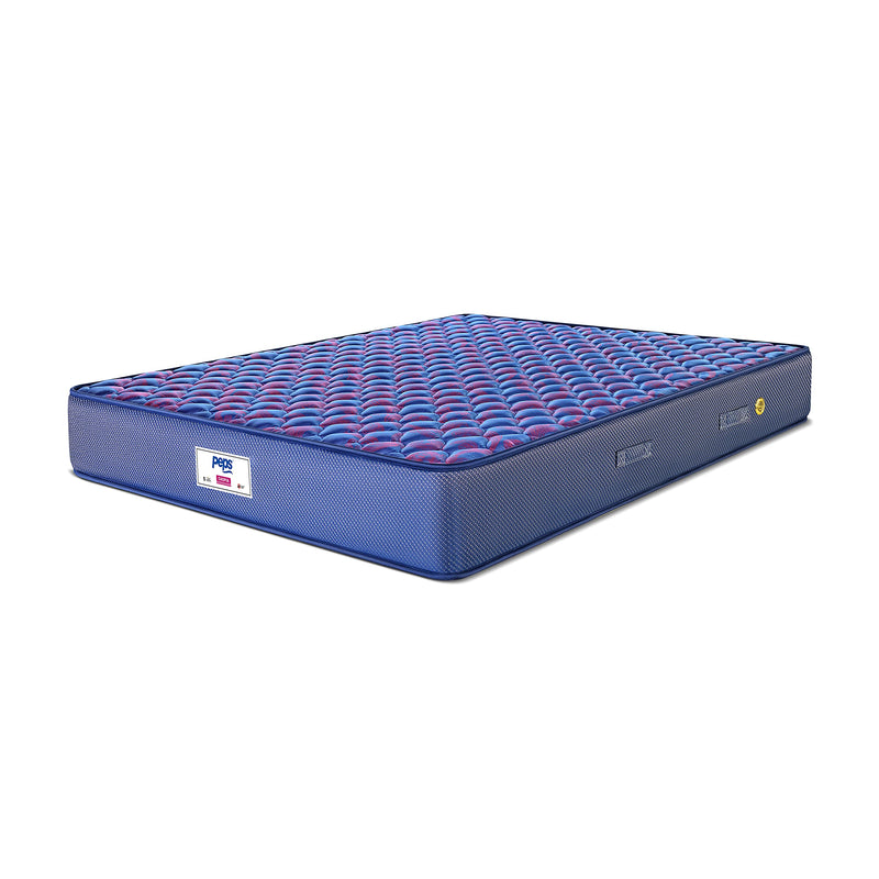 Peps Caspia 06 Inch Single Size Woven Fabric Spring Mattress(Navy Blue, 72X35X06) with One Pillow Free