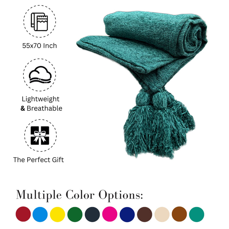 Fashion Throw Sofa Throw, Throws for Sofa and Couch, Sofa Throws for 3 Seater (Size : 130X160 CM, Polycotton, Teal Solid )