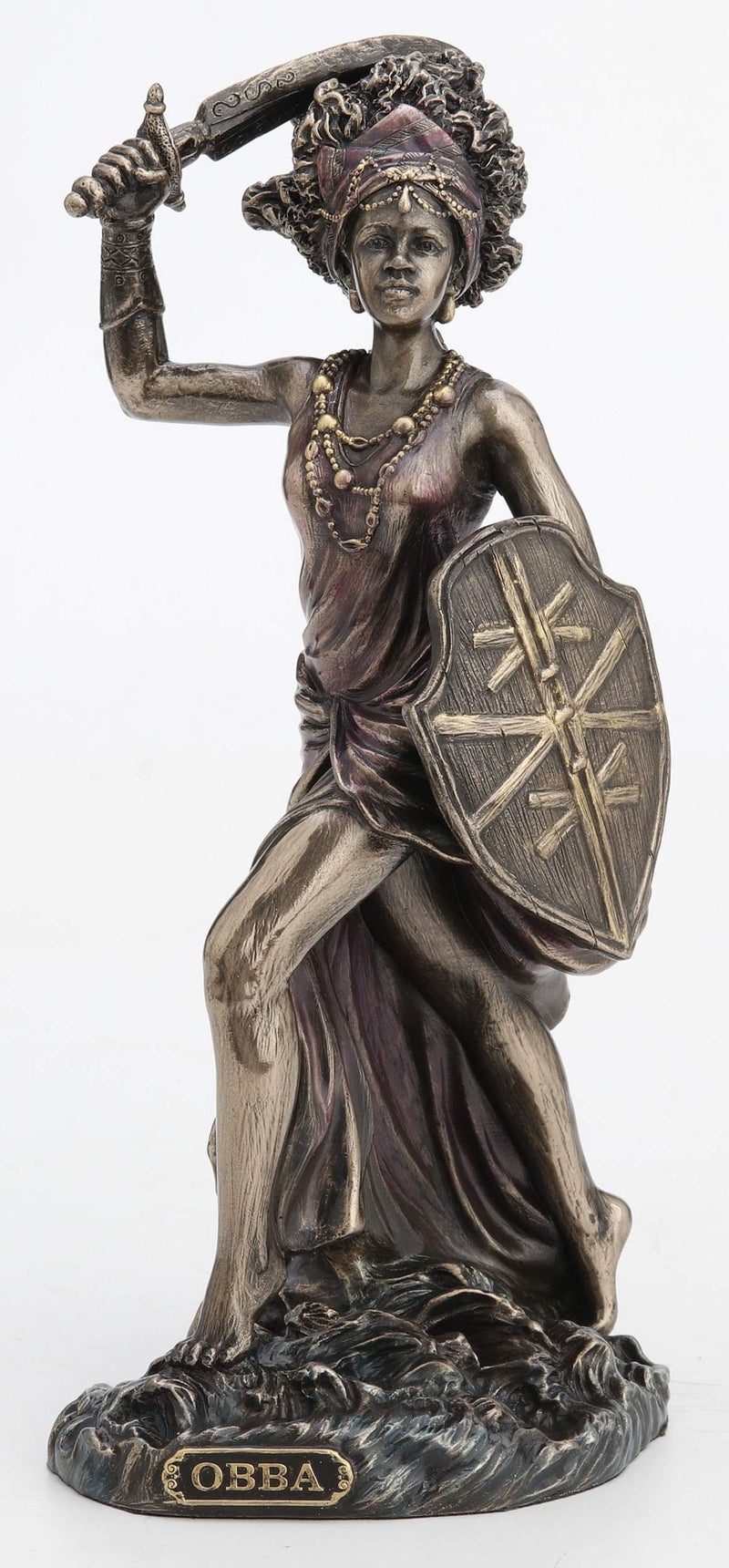 Veronese Design 8 5/8" Santeria Orishas Obba River Goddess Cold Cast Resin Bronze Finish Statue