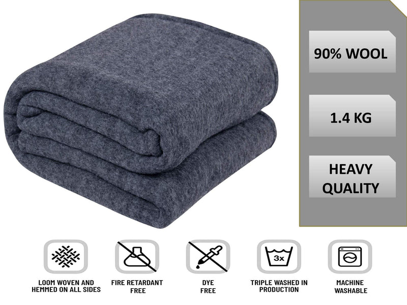 VAS COLLECTION® 3000 TC Woolen Blanket Warm and Super Soft Heavy Weight Single Bed Blankets for Heavy Winter (Silver & Grey,90X60 inches,1.4KG) (Skin Friendly)