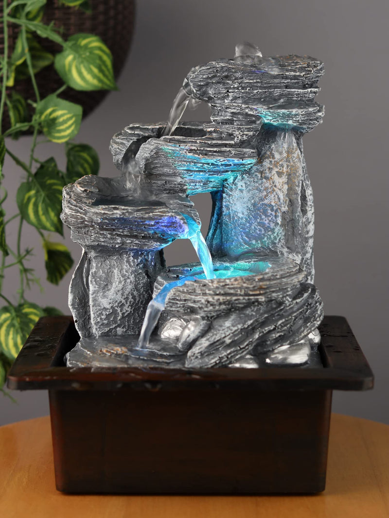 SPLICE Soothing Meditation Natural Water Fountain Flowing Water, Desk Fountain - Relaxing Water Flow That Mimics Sound of Waterfall, Water Fountains Indoor - Feel Calm (Nature-NC-7)