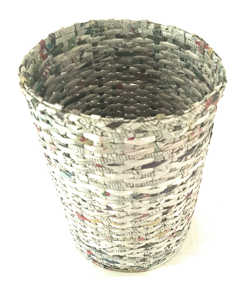 Sonas Creation Paperus, Natural, Open-top Dustbin, Waste Basket, Paper Bin, Trash Can, Storage Basket, Standard Size 10 Liter, 11 inch Tall, Eco-Friendly, Handmade, of Paper Ropes