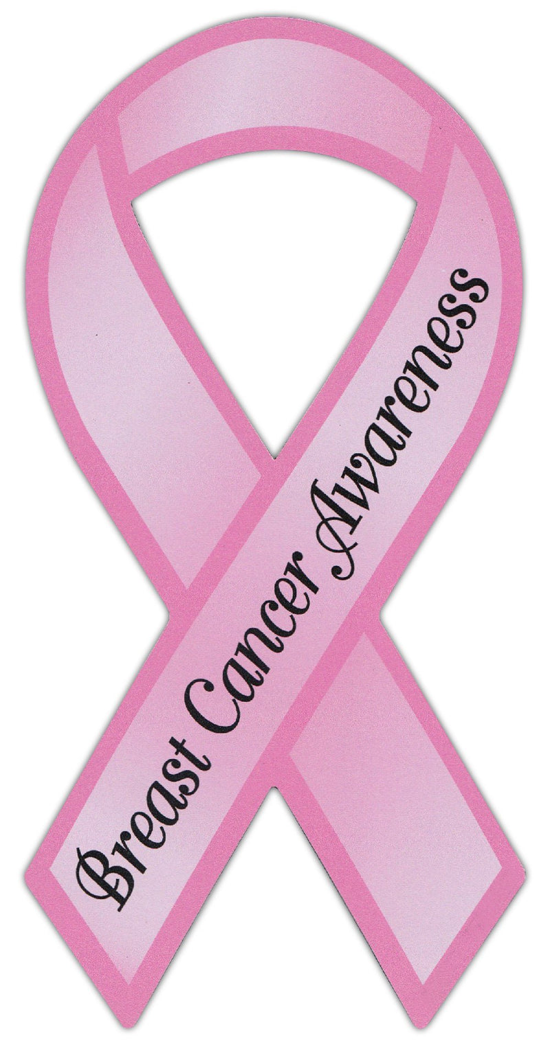 Crazy Sticker Guy Ribbon Shaped Awareness Support Magnet - Breast Cancer (Pink) - Cars, Trucks, SUVs, Refrigerators, Etc.