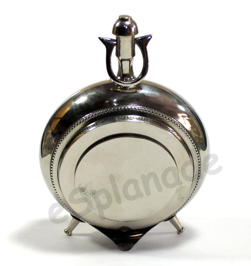 ESPLANADE European Style Vintage Clock Table Desk Shelf Clock - Metal - Chrome Finish - 7" Inches