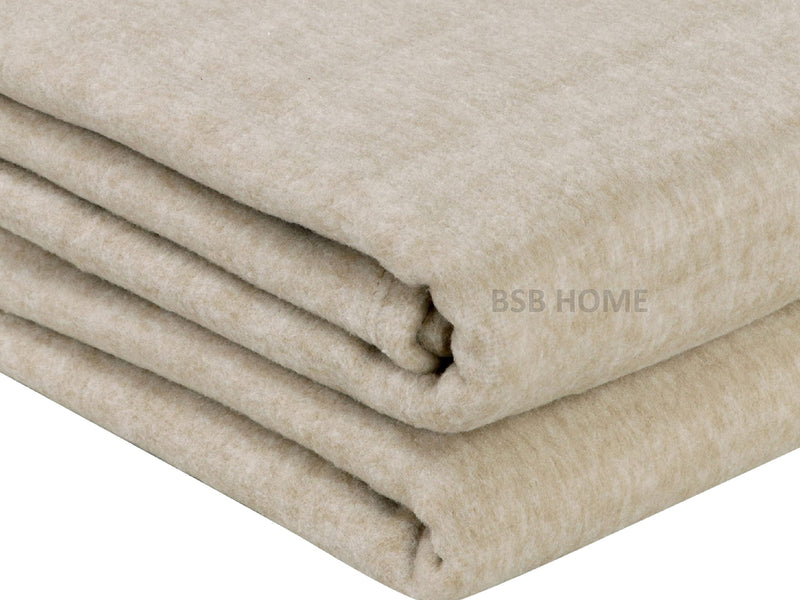 BSB HOME® All Season Warm and Hot Glacial Wool/Polar Fleece Blanket, Single (90x60 inches, 5X7 feet Beige/Cream/Skin Colour)