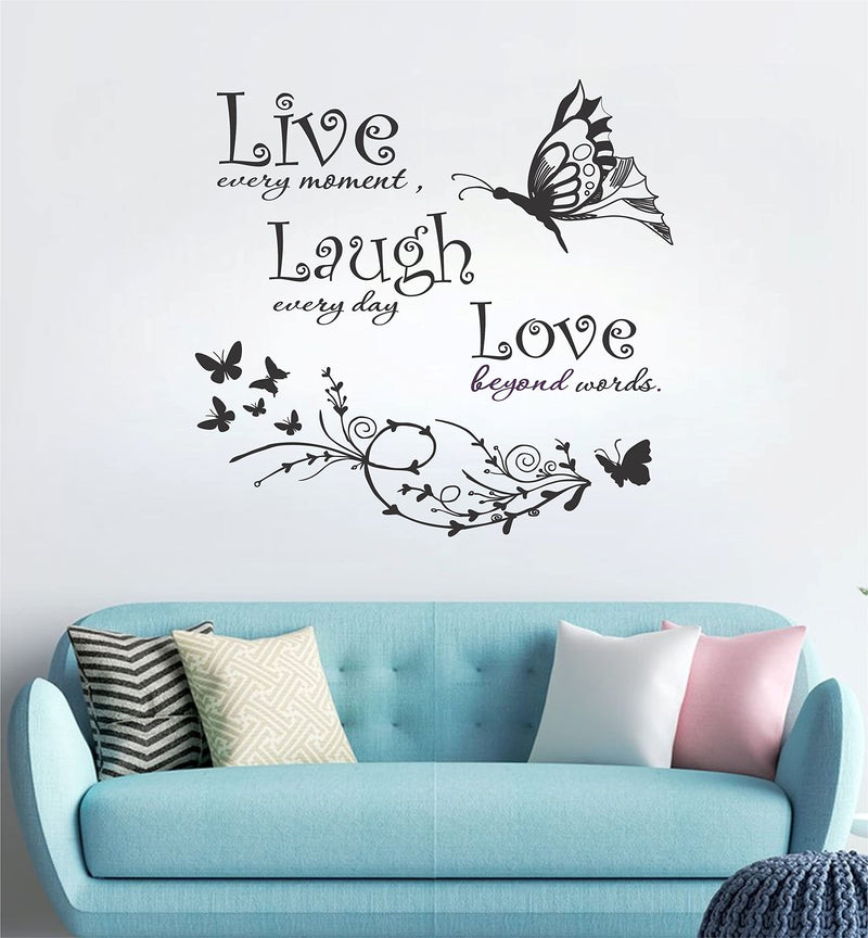 HS DECOR Inspirational Wall Art with Positive Quote PVC Vinyl Black Wall Stickers