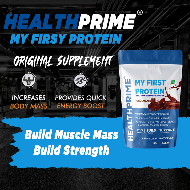 HEALTHPRIME MY FIRST PROTEIN FOR WEIGHT GAIN, MUSCLE BUILDING AND MUSCLE MASS GAINER Whey Protein (CHOCOLATE, 1kg)