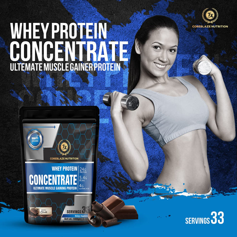 Coreblaze Nutrition Best Effective Whey Protein Concentrate 80%,24g Protein,5.5g BCAA.4g Glutamine (2 KG CONCENTRATE)