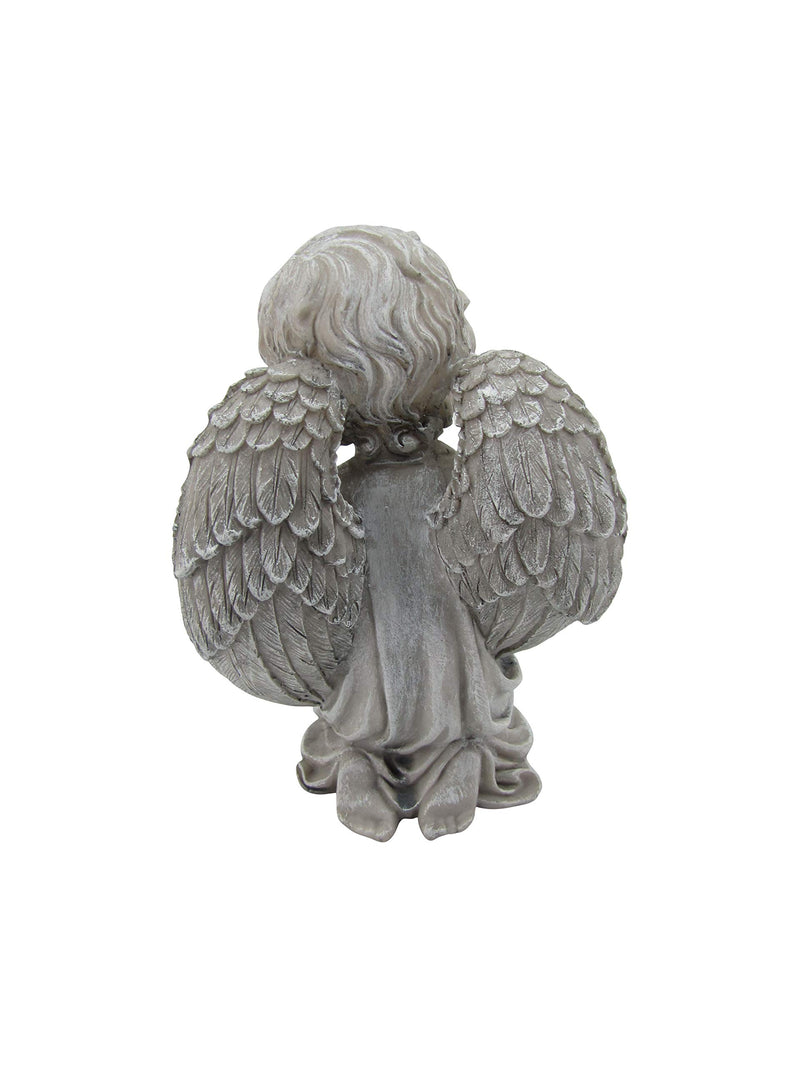 Comfy Hour Resin 8" Angel Kneeling Praying Figurine, Gray