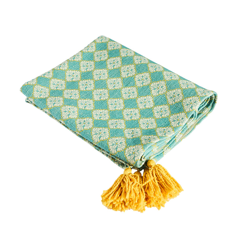 Chumbak Pixel Jaal Throw| Mint