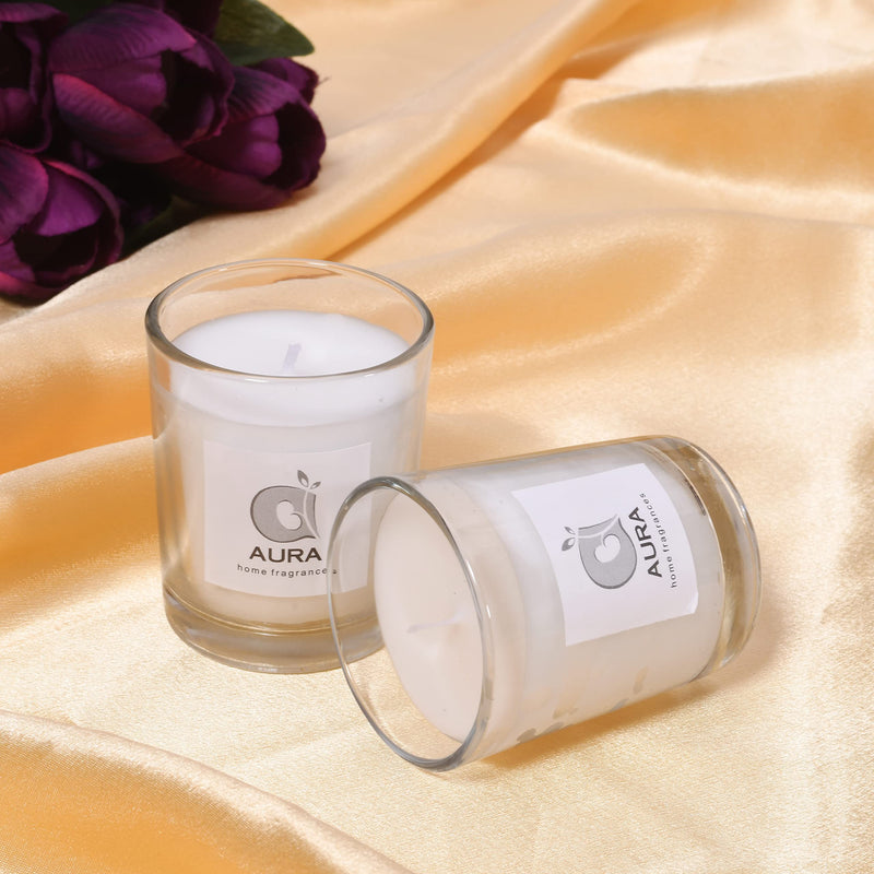 AURA Pure White Shot Glass Candles - Pack of 12