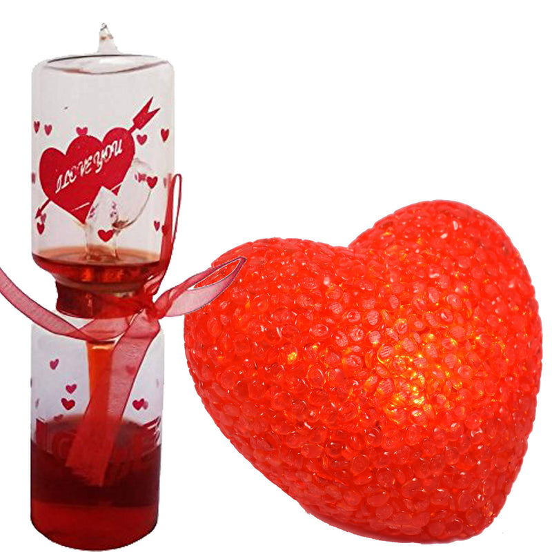 Urvi Creations Love Meter with Led Heart Showpiece Best Valentines Day Gift for Girlfriend Boyfriend Wife Husband