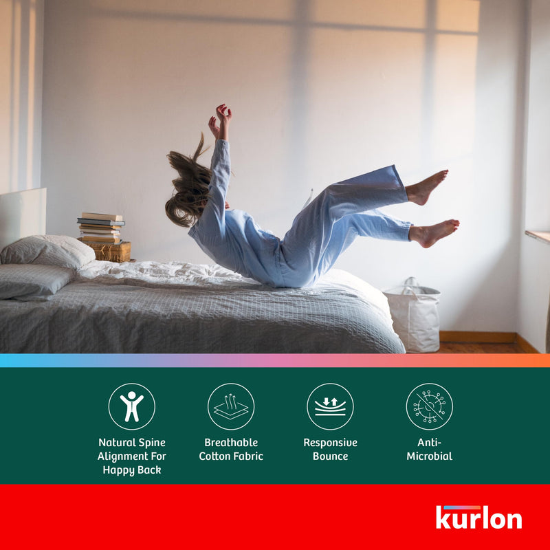 Kurl-On Mattress |OrthoMagic Essential|Orthopedic 6-inch Hybrid Mattress with Latex,Coir and HR Foam Layers|5 Years Warranty (Queen Size, 78x66x6 Inches)