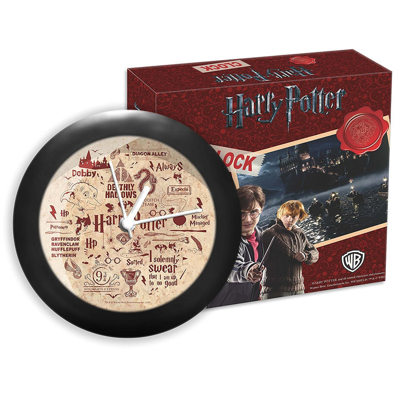 MCSID RAZZ Harry Potter - Table Clock, Gift Set Birthday Gift/Official Licensed by Warner Bros, USA (Infographic Red)