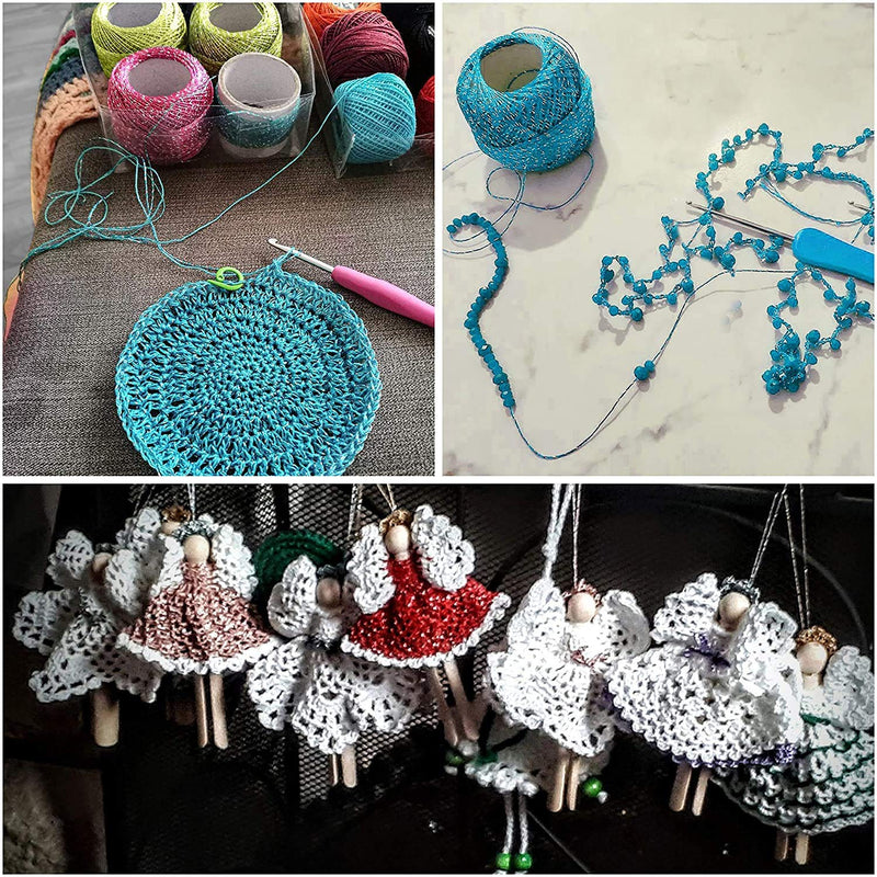 SYGNIUS 10 Piece Set Cotton Crochet Yarn for Knitting and Crafting Work Hand Work Thread (Multi Thread)