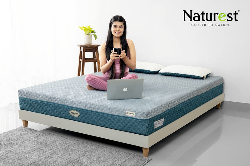 Naturest Revive 8 inch 100% Pure Certified Natural Latex Rubber Orthopedic Double Size Mattress (75 x 48 x 8 Inch)