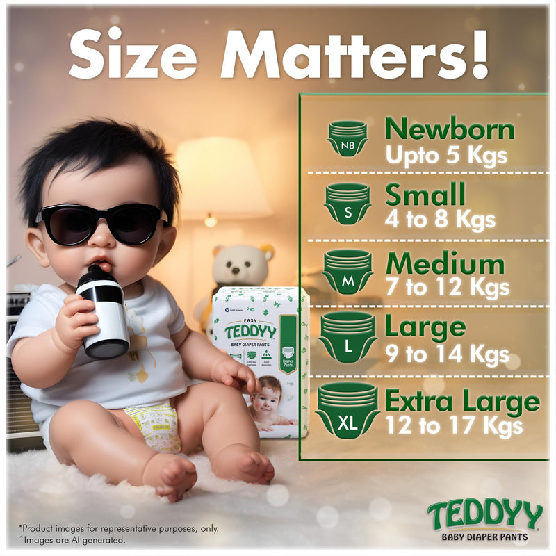 TEDDYY Baby Easy Pant Diapers Double Extra Large 42 Count (Pack of 1)