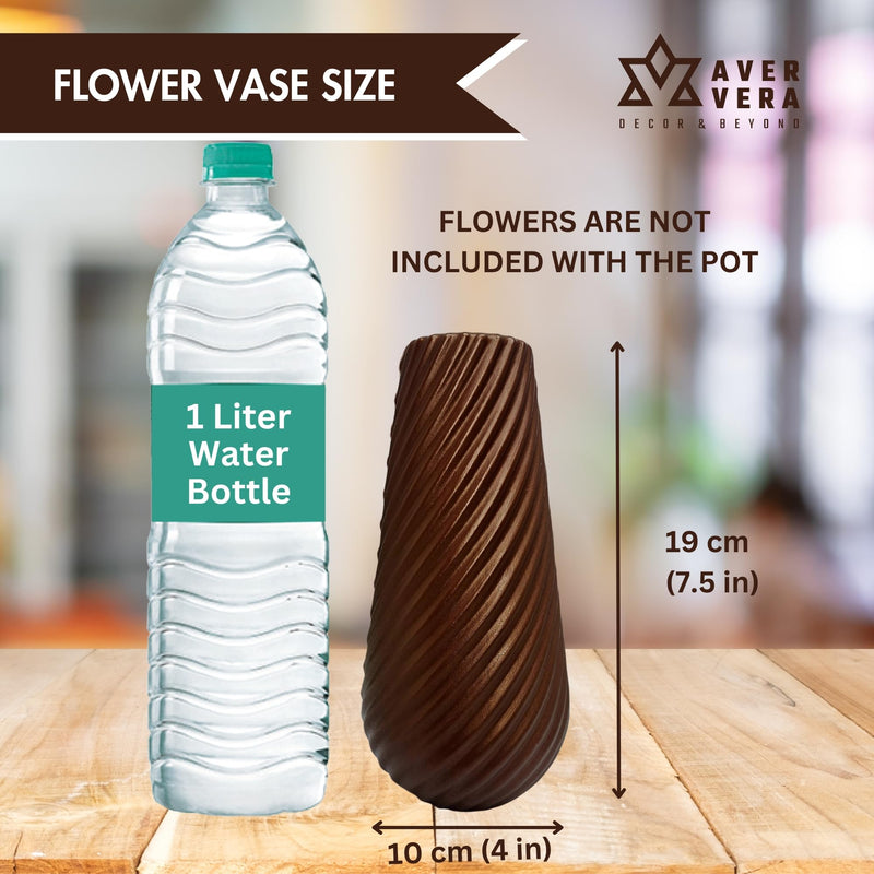 AVER VERA Tabletop Flower Vase Combo Perfect for Stylish Decorative Real & Artificial Flowers Arrangements with Your Versatile Floral Display - Unbreakable Flowerpot