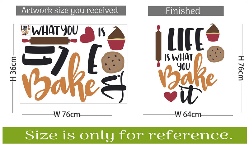 Sticker Hub Life is What You Bake Decorative Wall Sticker Size:-76cmx54cm AS492