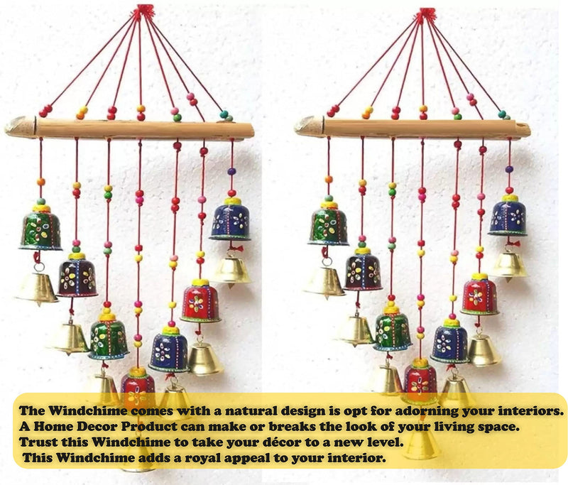 Brothers Creation Handcrafted Rajasthani Bells Design Wall Hanging Decorative wind chimes home Décor