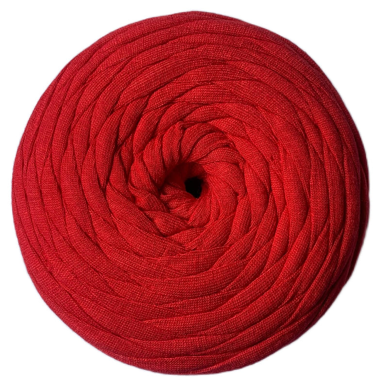 Crochet Now | Recycled Cotton-Polyester T-Shirt Yarn Cake for Crochet/Knitting 250 GMS (Red)