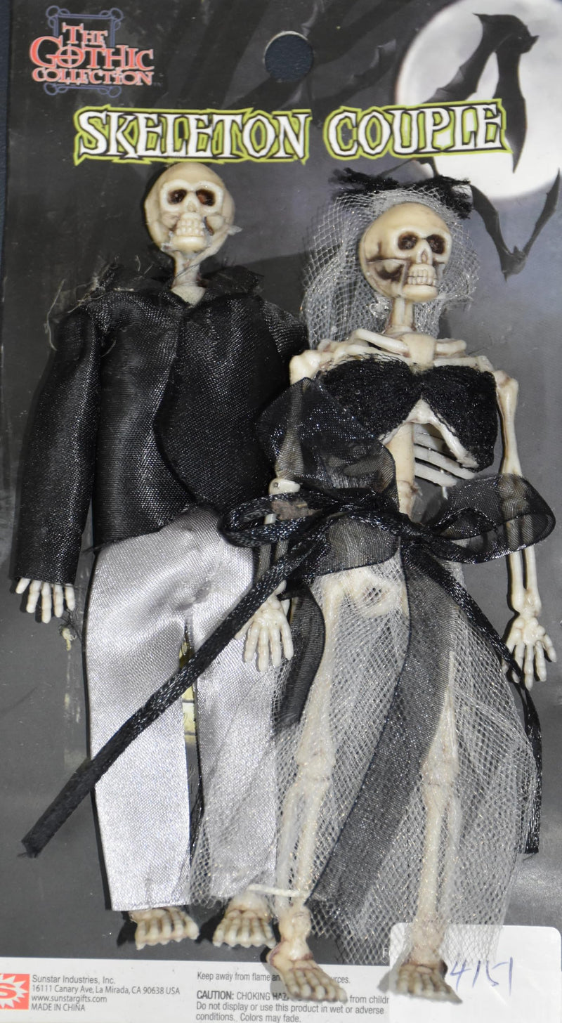Jagmag® 2 x Skeleton Bride Groom Decor - Day of The Dead Couple Skeleton, Halloween Party Decorations, Skeletons for Halloween Decoration, Graveyard Decorations, Haunted House Accessories