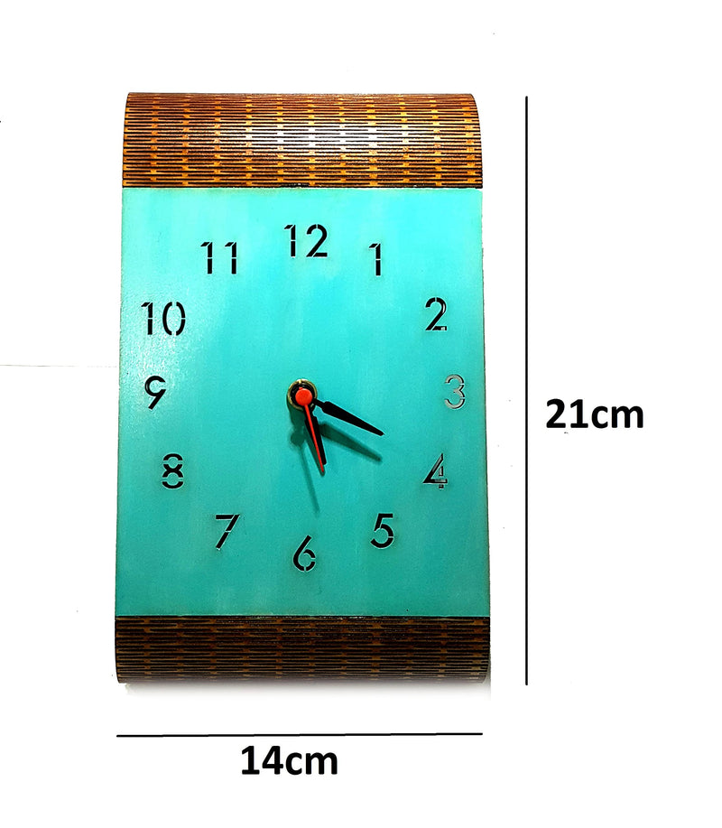 GENERIC Handmade MDF Wooden Table Top Band Clock for Home Decorations and Gifting