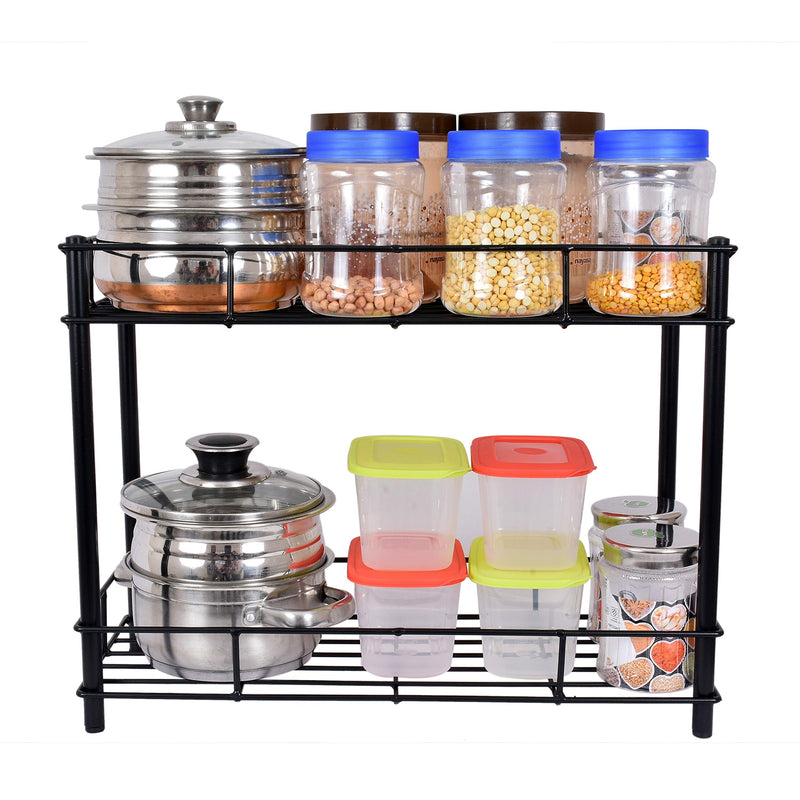 D&V ENGINEERING - Creative in innovation Metal 3-Tier Corner Shelf Multipurpose Kitchen Wall Mount Storage Shelf Rack (2 Tier), Metal