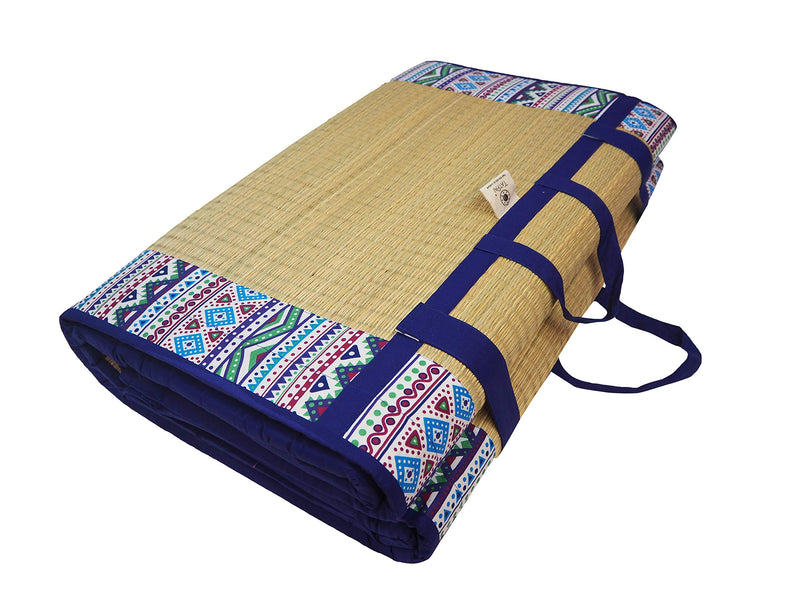 Home Tex Life Kora Grass Cushion Sleep Healthy, Easy Portable and Folding Mat (Africana,5 X 6.5 Ft,20 Mm Thickness)