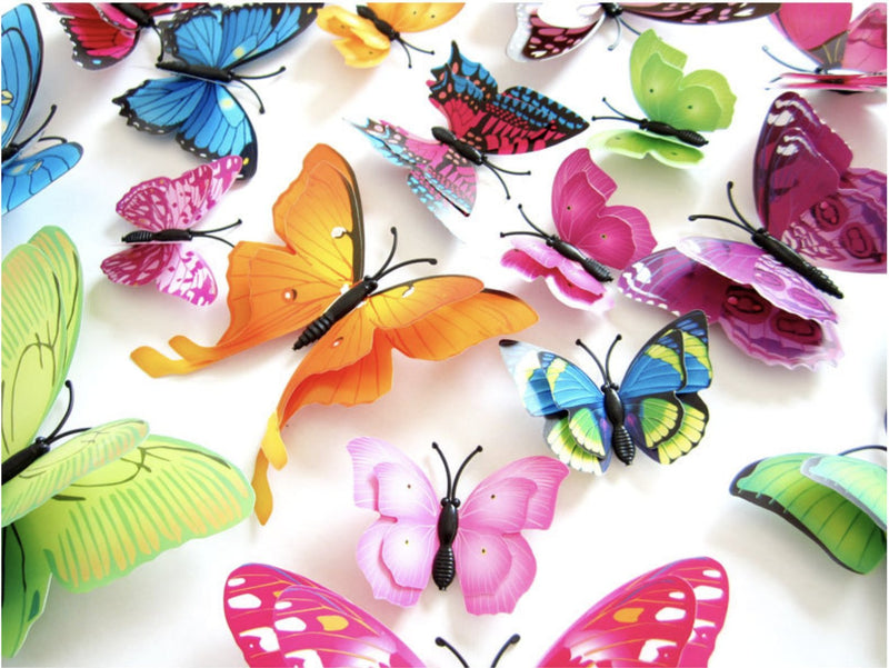 iDream 12pcs 3D PVC Magnet Butterflies DIY Wall Sticker Home Decoration (Double Layer Multicolour)