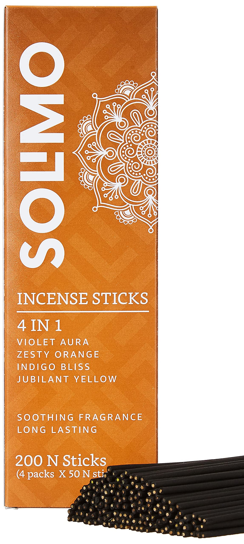 Amazon Brand - Solimo Incense Sticks, Assorted Fragrances, Set of 200 (50 x 4)