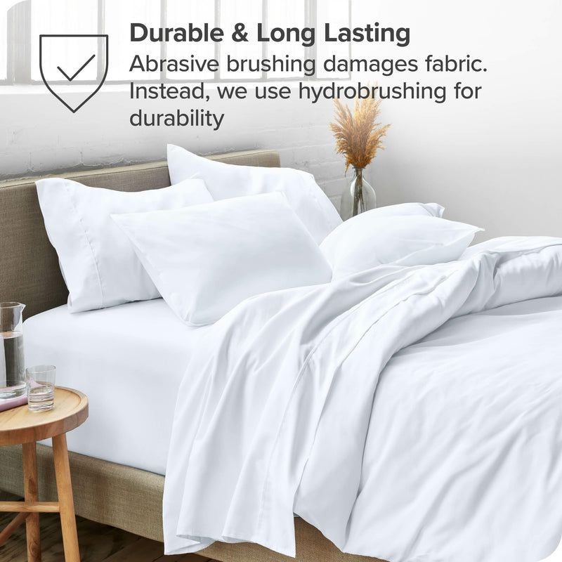 California King, White : Premium 1800 Ultra-Soft Microfiber Collection California King Sheet Set, Hypoallergenic, Wrinkle Resistant, Deep Pocket (California King, White)