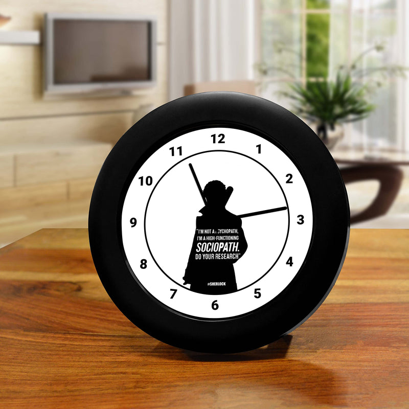 MCSID RAZZ -Sherlock Holmes TV Series Table Clock of Sociopath Desk Clock for Home Decor | Table Clock for Office,Gift Set Birthday Gift/Official Licensed by Warner Bros,USA (India)