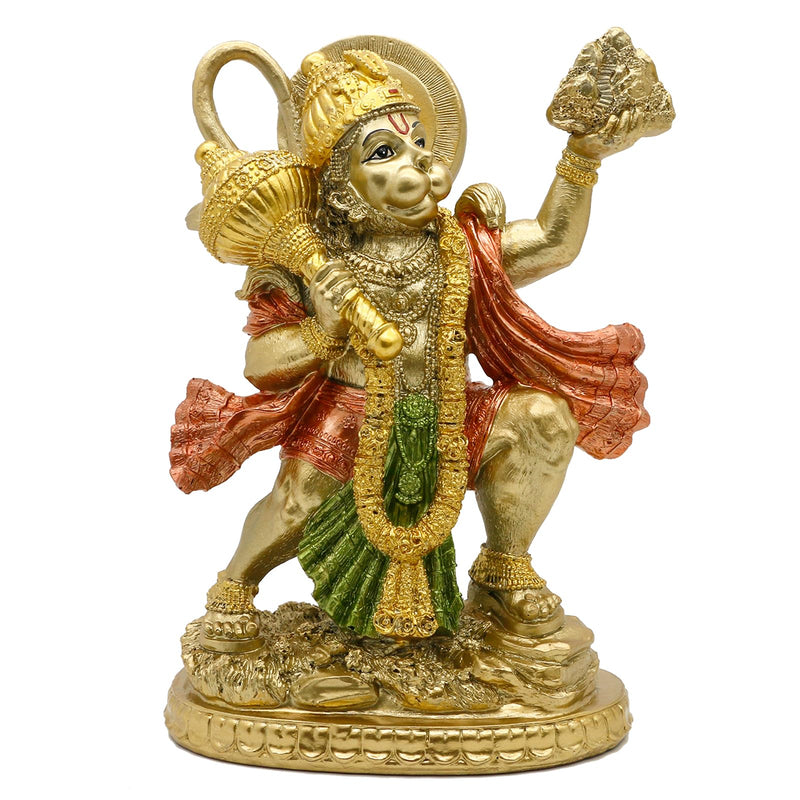 alikiki Hindu God Flying Hanuman Statue - India Idol Murti Pooja Sculpture Home Temple Mandir Pooja Decor Yoga Meditation Room Altar Puja Item Spirtitual Gifts