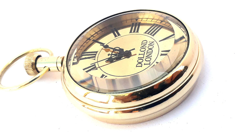 KV Collection Beautiful Antique Style Brass Anchor Table Clock with Magnetic Compass Base. Exclusive Gifting idea