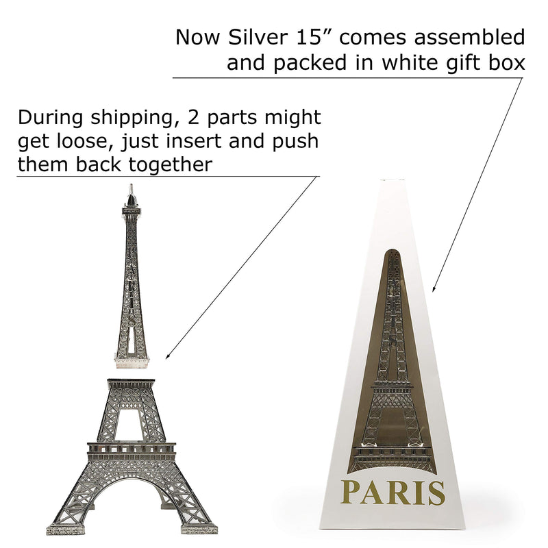 Allgala Eiffel Tower Statue Decor Alloy Metal, and Size (15", Rose Gold)