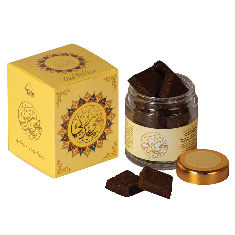 Bakhoor Adeni, Yemeni Oud Bakhoor by Dukhni | Arabic Bakhoor Incense | 40 Grams jar | Handmade with Traditional Recipe | Warm Floral Blend | Perfect for Prayer Time | to Relax & Meditate