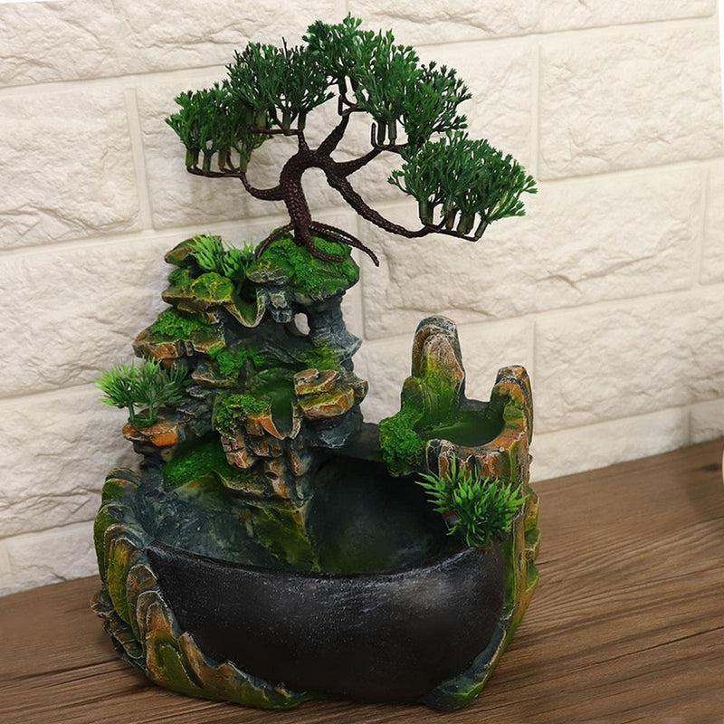 Decoration Gift, Desktop Fountain Waterfall, Small Rockery, Bamboo Fountain for Zen Fountain Waterfall Fountain Desktop Fountain