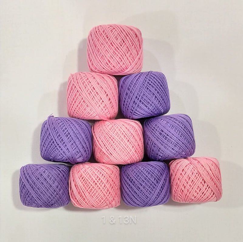 LIPSA ENTERPRISE Cotton Crochet Yarn for Knitting and Crafting Work Hand Work Thread (Light Purple + Pink)