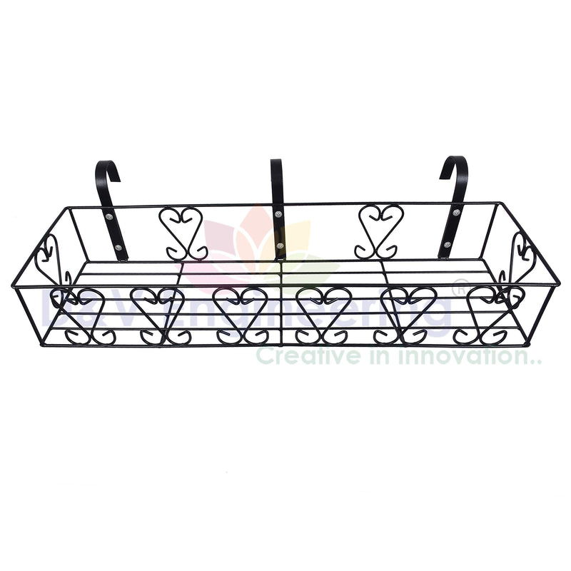 D&V ENGINEERING - Creative in innovation Metal Railings Pot Stand │Hanging pot stands for plants in balcony Railings (Fixed Hanger, Pack of 1-Black)