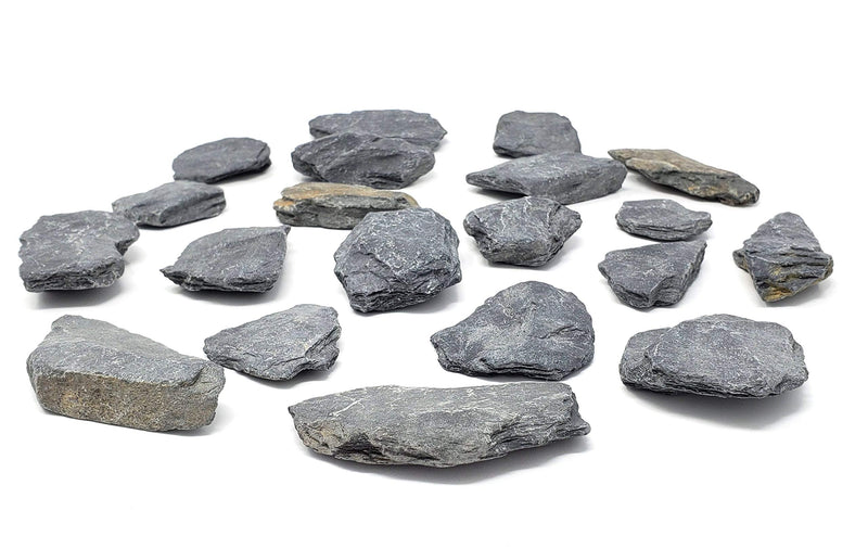 Capcouriers Slate Stones (Slate Rocks) - Flat Rocks - Natural Slate Rocks - 2 to 3 inches - About 14 to 17 Rocks (Stones are Dusty)