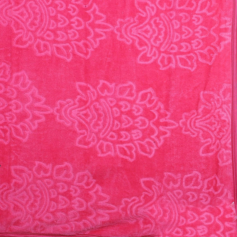 BENAVJI Mink Floral Embossed Super Soft Heavy Bed Velvet for Winter Blanket Quilt Rajai (Pink, Double)